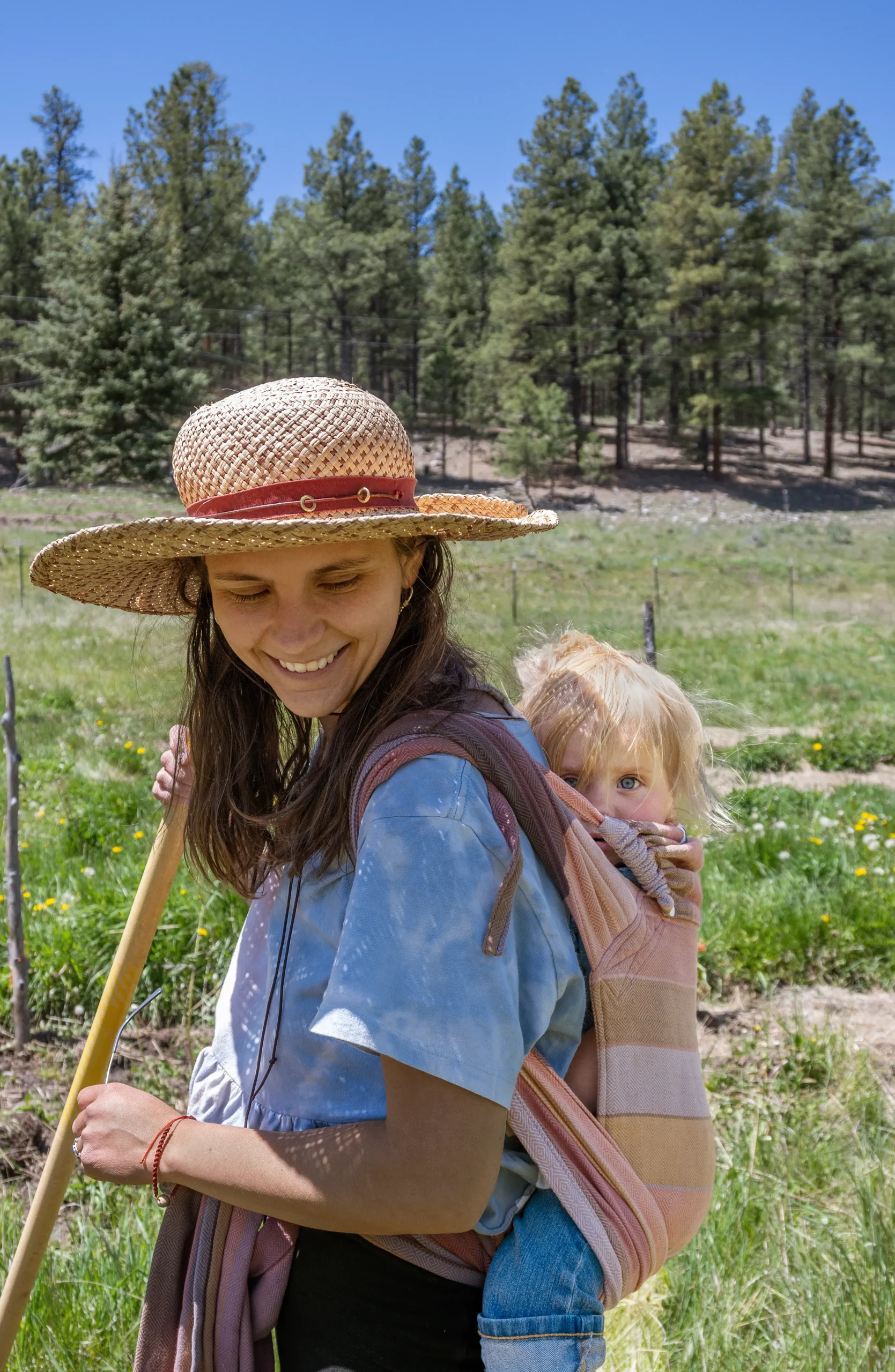 Rilee Burgan and her daughter, Artemis, loving nature at their northern New Mexico farm.