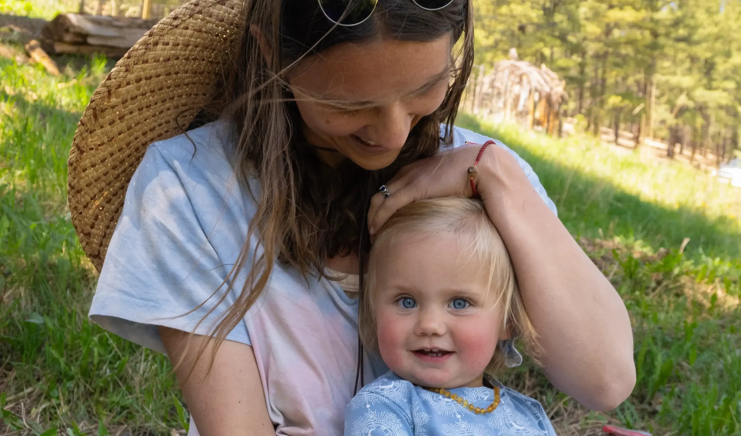 Rilee Burgan and her daughter, Artemis, loving nature at their northern New Mexico farm.