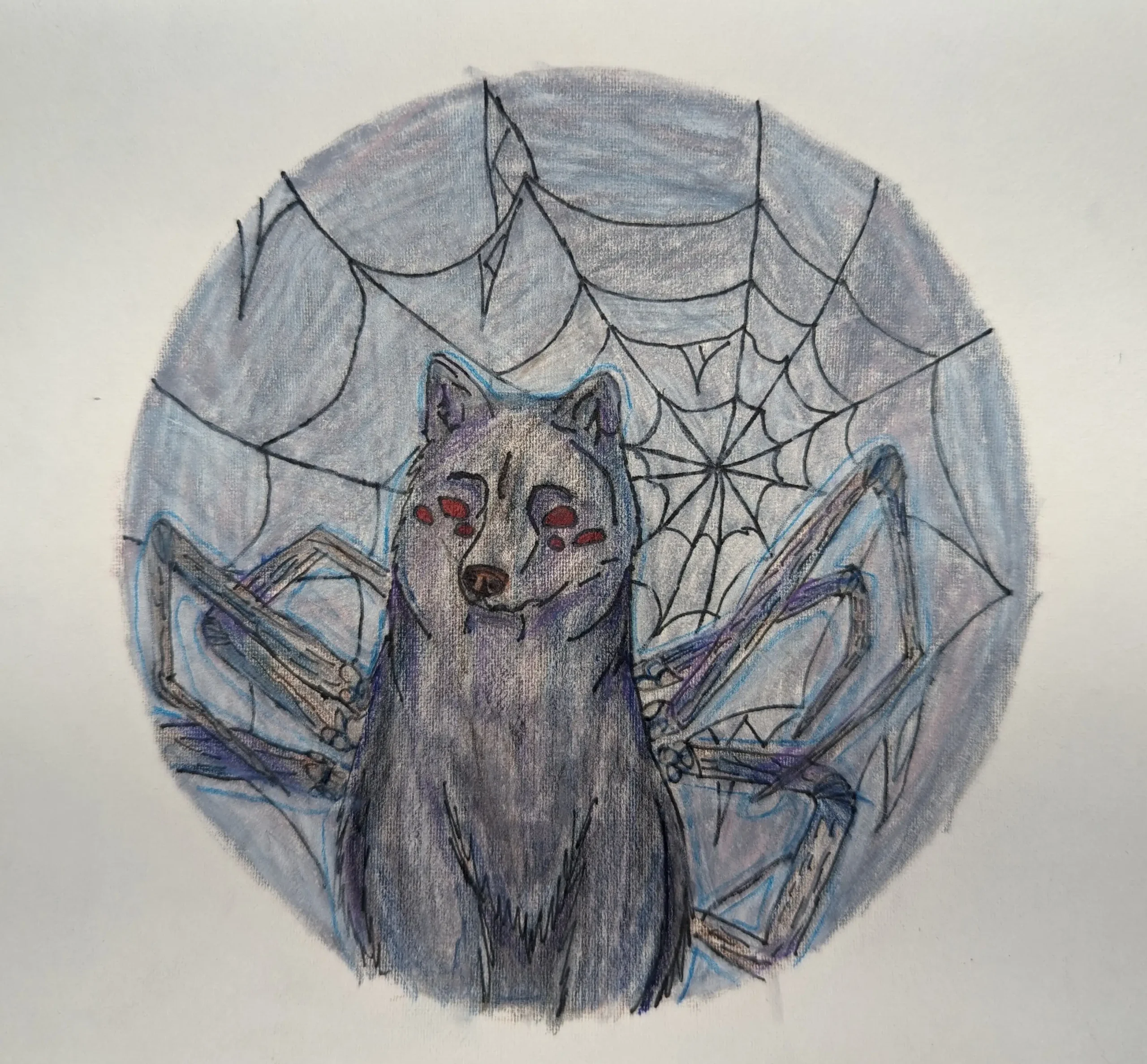 artwork of wolf and spider