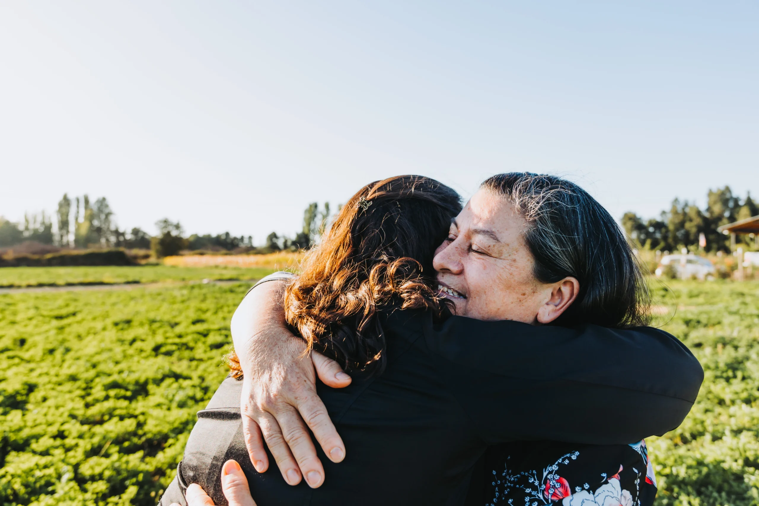 two women hugging