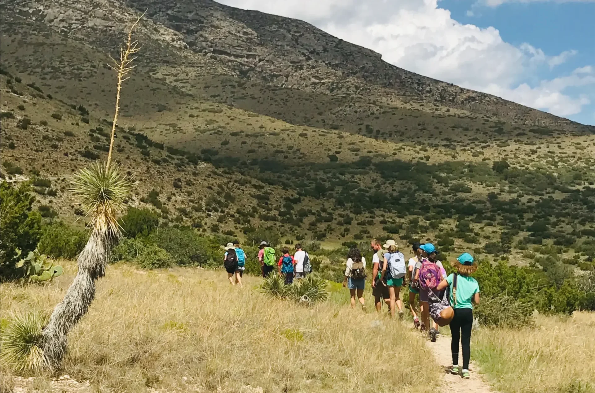 Students learning outside the classroom.