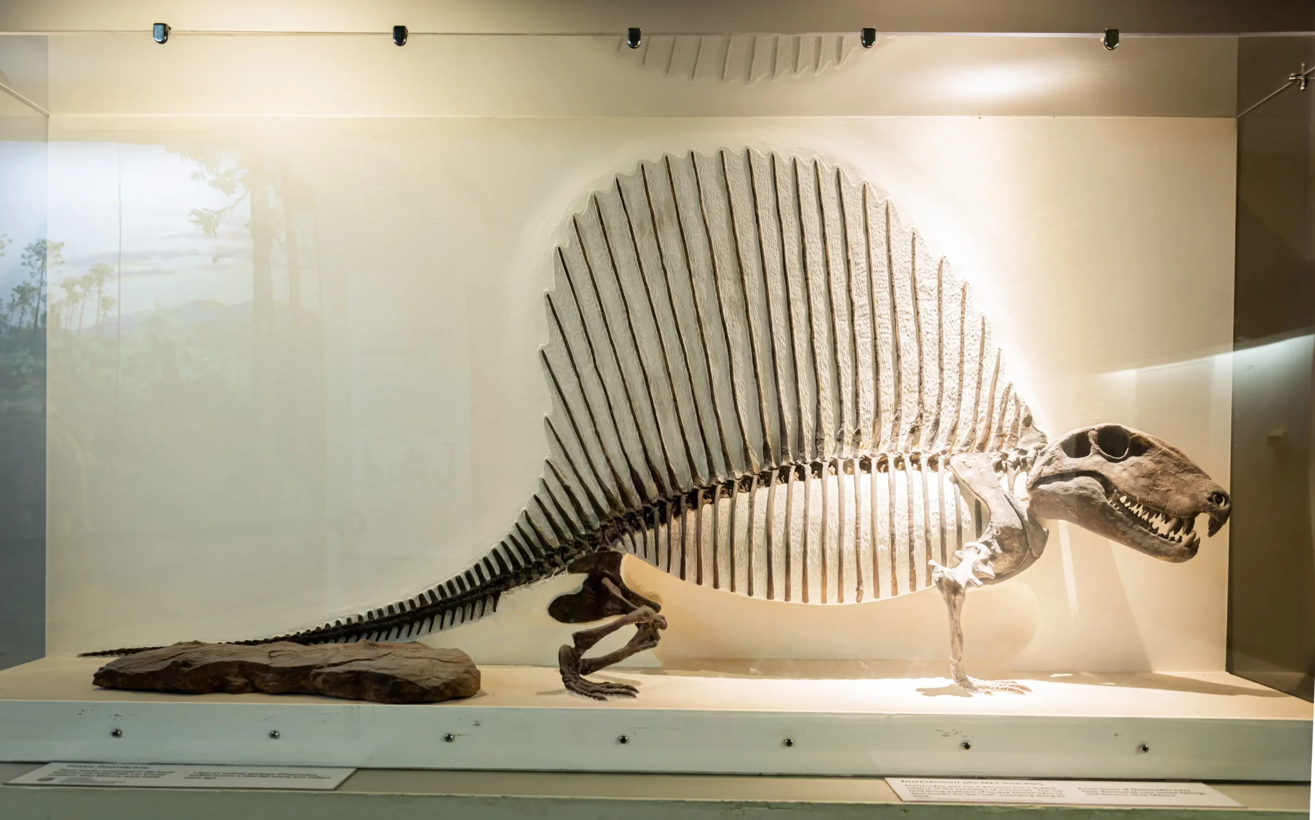 A cast of Dimetrodon, which will be on view in the Bradbury Stamm Construction Hall of Ancient Life.