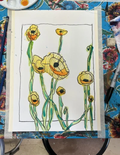 yellow flower painting