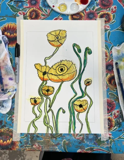 yellow flower painting