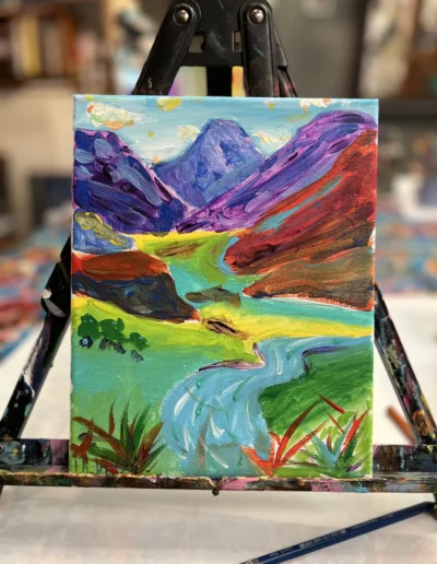 painting of river valley