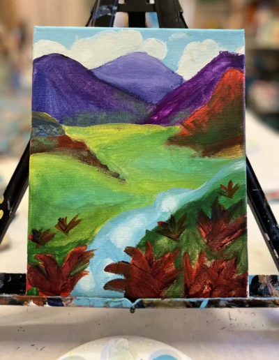 painting of river valley