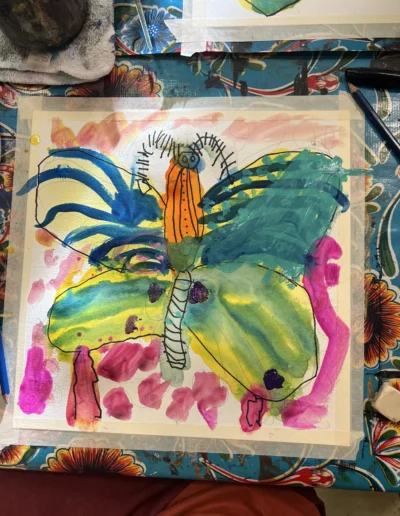 Student painting of butterfly