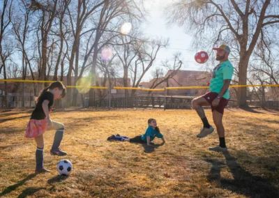 Rylynn and Raegan playing soccer