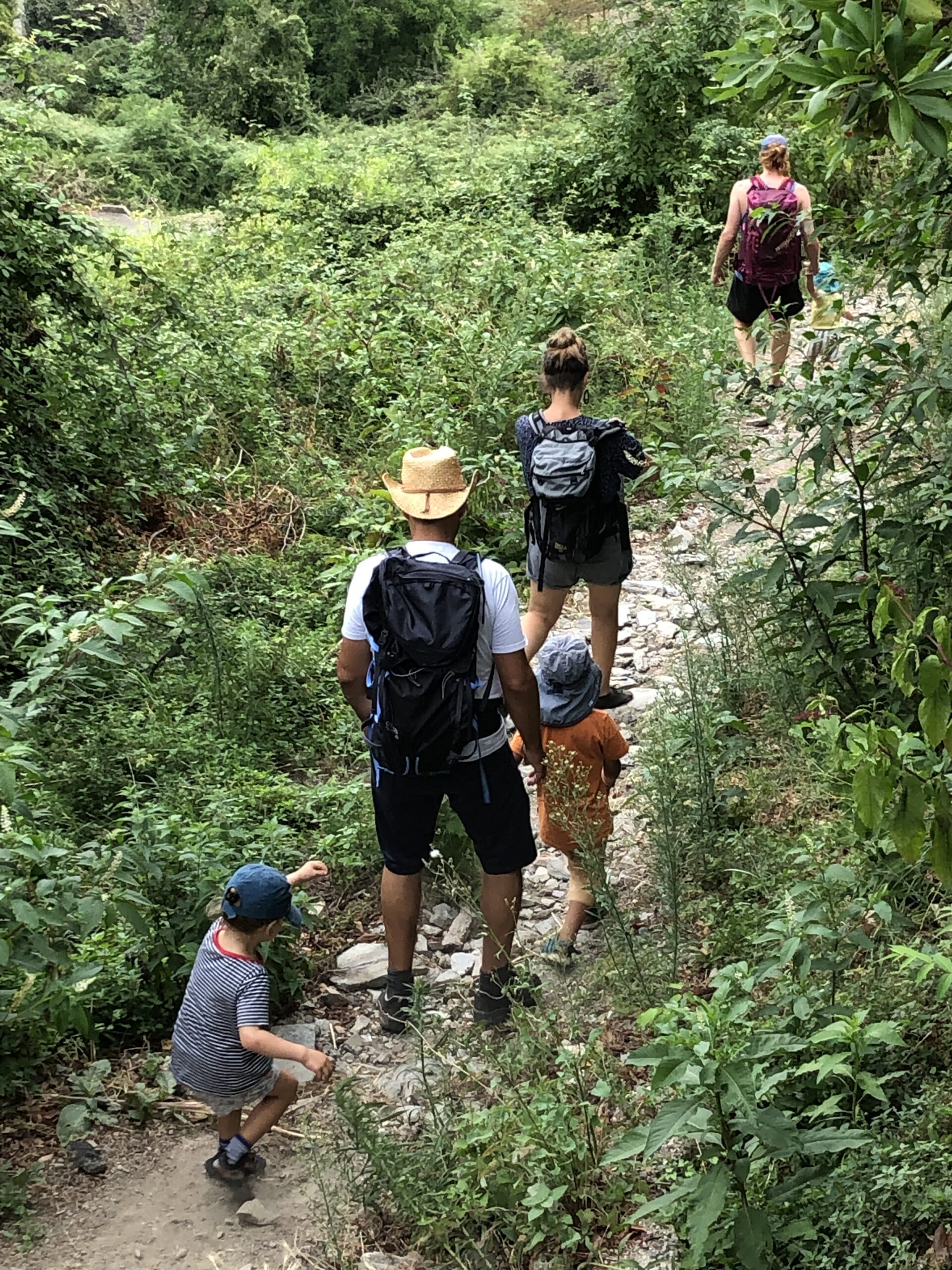 Hiking with friends.