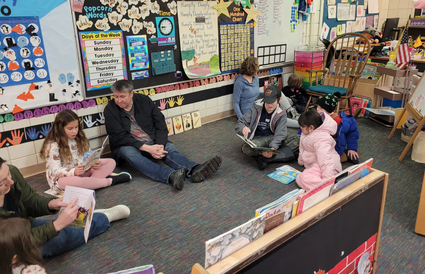Storytime Saturday Kindergarteners and 1st graders read with community reading buddies while parents/guardians share strategies for encouraging their young readers.