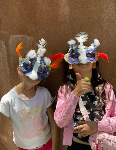 Students in artistic mask